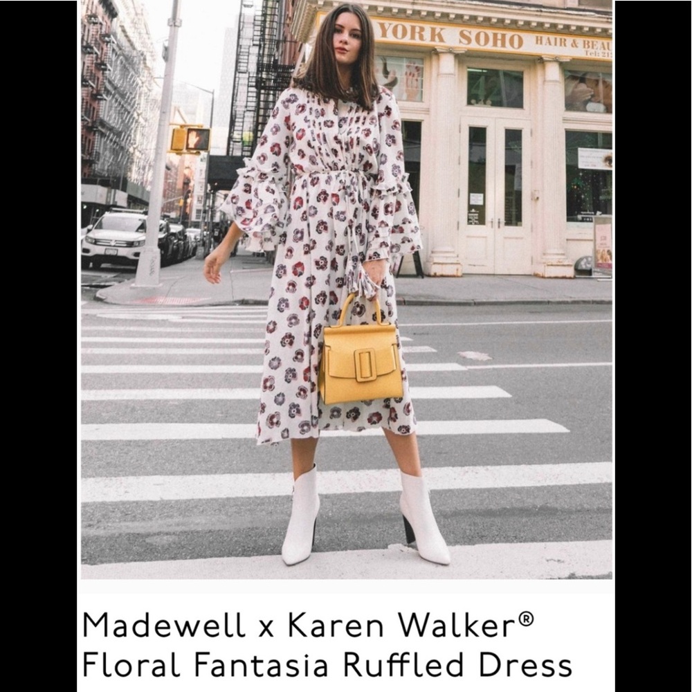 Madewell x Karen Walker Floral Ruffled Dress